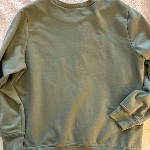 GAP Women's Pull-on Crewneck Logo Sweatshirt “Gasoline Green” - Picture 4 of 7